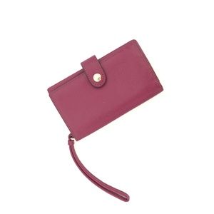 Coach Phone Case Leather Wristlet Wallet Pink